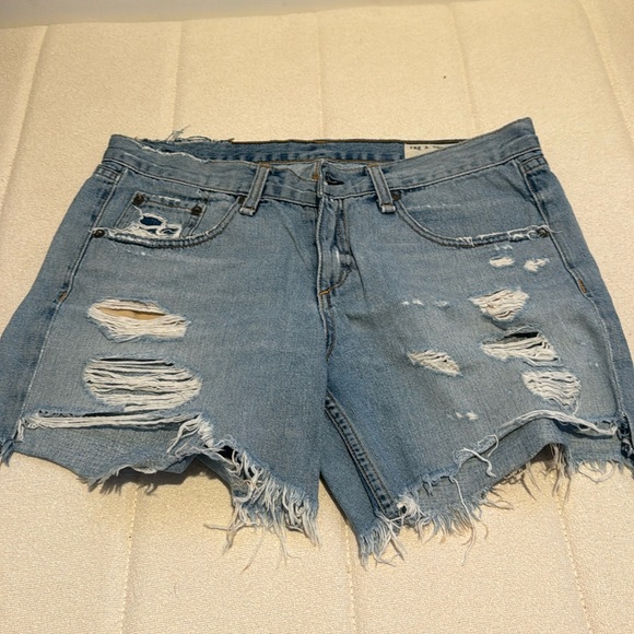 rag & bone distressed denim shirt size 26 - Picture 1 of 3